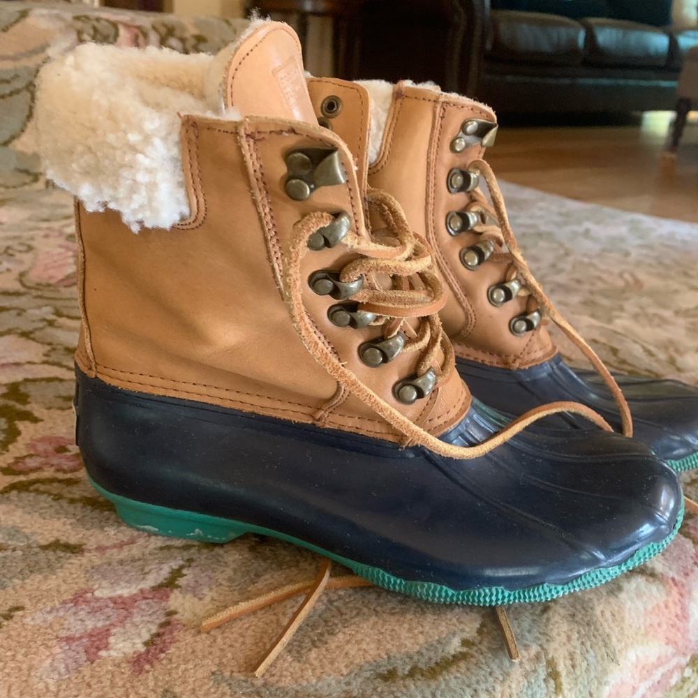 Sperry for J.Crew Duck Fur Lined Duck Boots